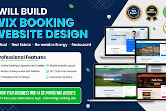 build medical real estate renewable energy restaurant wix booking website design