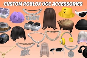 design unique roblox ugc accessories, stylish hair, hats and custom avatar items