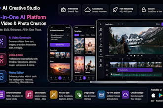 develop an ai video generator software, ai website saas and mobile app chagpt