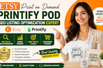 do etsy print on demand printify pod SEO listing optimization expert