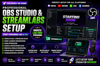 set up obs studio or streamlabs for professional streaming