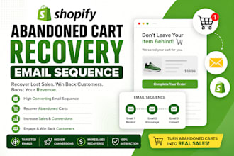 create shopify abandoned cart recovery email sequence