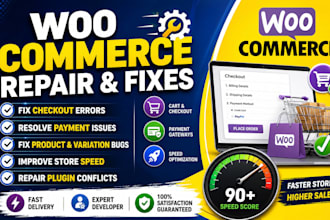 repair woocommerce issues fix checkout errors improve store speed product