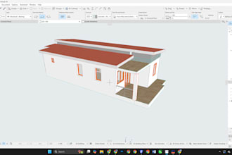 do 3d cgi for an apartment with a parapet wall using archicad