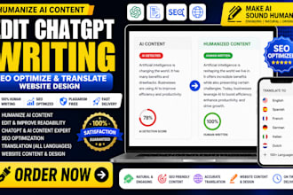 humanize ai content edit chatgpt wring SEO optimize translate webite design