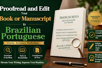 proofread and edit your book or manuscript in brazilian portuguese