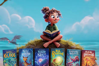 design cartoon book covers and character artwork