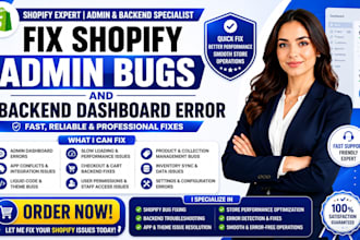 fix shopify admin bugs and backend dashboard error