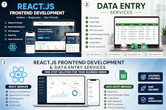create responsive react UI and data entry work