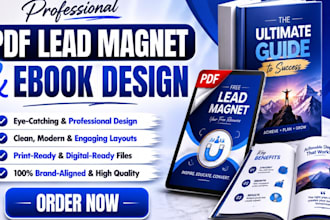 design lead magnet PDF, ebook design, workbook, brochure design