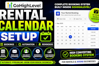 setup gohighlevel rental calendar booking system and automation