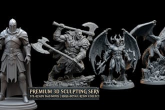 design custom 3d miniature tabletop, dnd character, warhammer model for printing