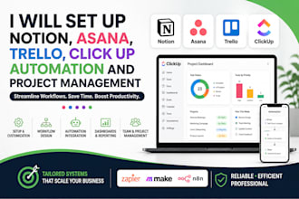 setup workflow project management in monday, clickup trello slack airtable