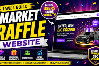 market raffle website, contest, freebies, giveaway for more users and visibility