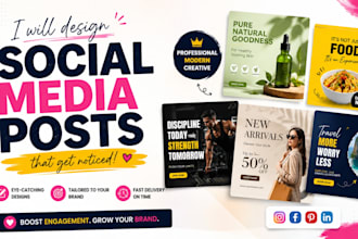 design modern social media posts for business brands and marketing
