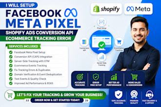 setup facebook meta pixel  shopify ads conversion API fix ecommerce tracking