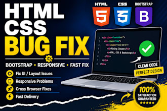 fix html css and bootstrap website bugs