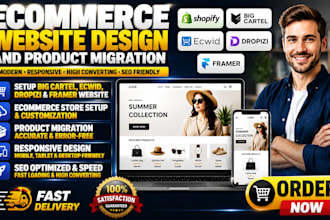 build bigcommerce ecwid dropizi framer website design ecommerce website design