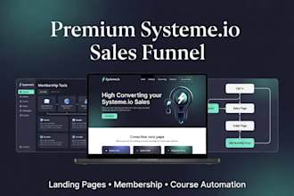 premium systeme io sales funnel landing page membership setup course automation