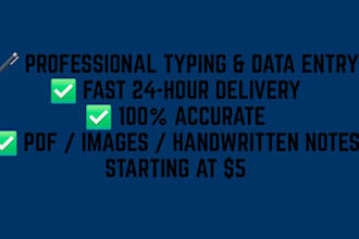 do fast and accurate data entry or copy typing in english