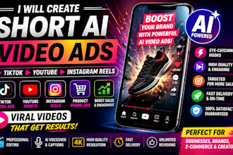 create short ai tiktok video ads youtube viral video instagram reels promo ads