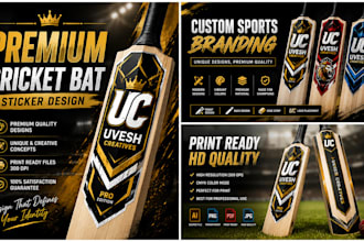 design premium cricket bat stickers