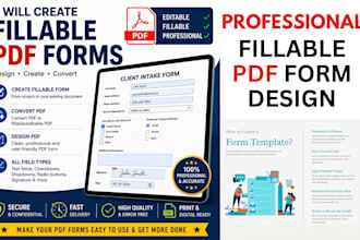 create fillable forms, convert to editable PDF and design fillable PDF