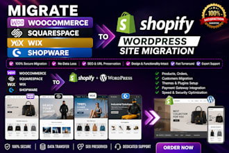 migrate woocommerce squarespace wix shopware to shopify wordpress site migration