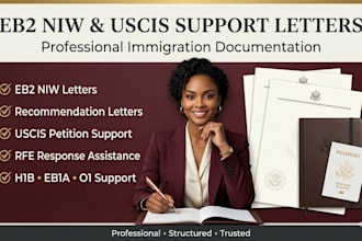 write a professional eb2 niw petition letter and immigration business plan