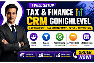 setup tax finance crm gohighlevel landing page tax management setup automation