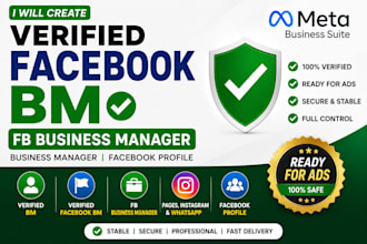 create fresh verified facebook bm, verified bm, and fb business manager