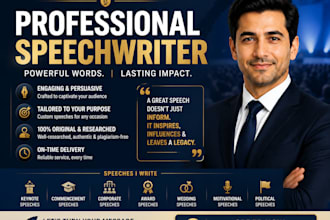 write a professional, engaging speech for any occasion
