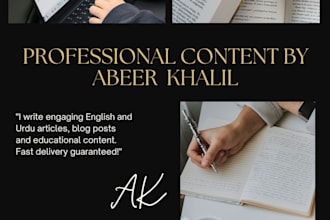 write engaging urdu and english content for social media and blogs