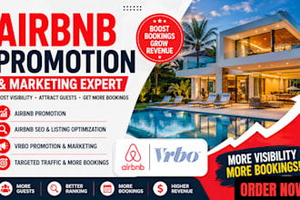 do airbnb promotion, airbnb marketing, vrbo listing SEO to boost bookings