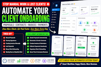 build automated client onboarding system with contracts invoices and proposals