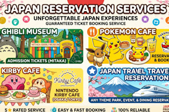 buy ghibli museum ticket, pokemon cafe, nintendo kiriby cafe, japan reservation