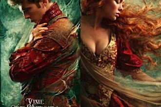 craft a mythical fantasy book cover with cinematic detail