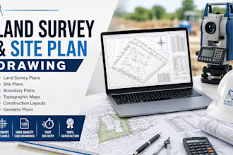 draw topography geodetic plan land survey plans  boundary construction site plan