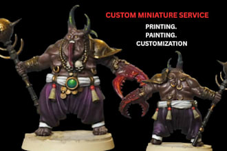 3d print and paint action figures, tabletop miniature, custom dnd resin 3d print