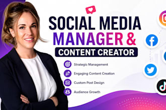 be your social media manager and content creator, social media marketing manager