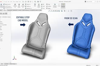 do reverse engineering from 3d scan stl to step cad model