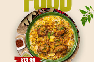 design professional food posts and restaurants social media posts