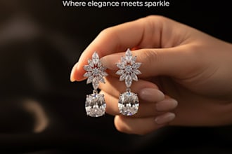 design luxury jewelry brand identity and social media posts