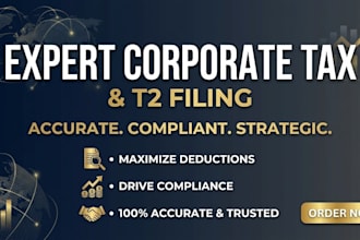 prepare corporate tax returns and t2 filing to ensure cra compliance