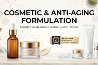 develop professional skincare, anti aging cosmetics formulations for your brand