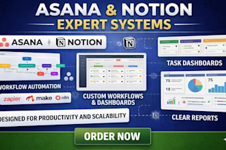 setup and automate asana workflows, notion systems and custom templates