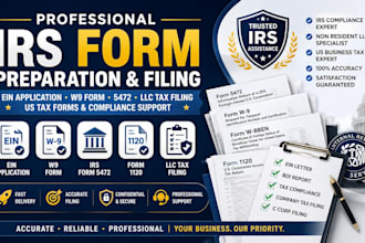file irs forms ein w9 5472 1120 and llc tax form