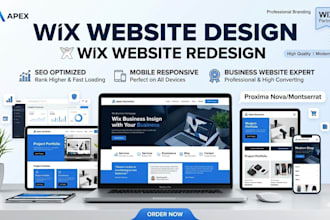 build modern wix website design, wix redesign and wix business website seo