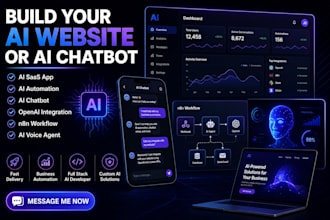 develop ai website ai chatbot ai saas app and ai automation system