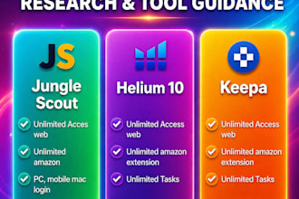 give you helium 10 service  for product research